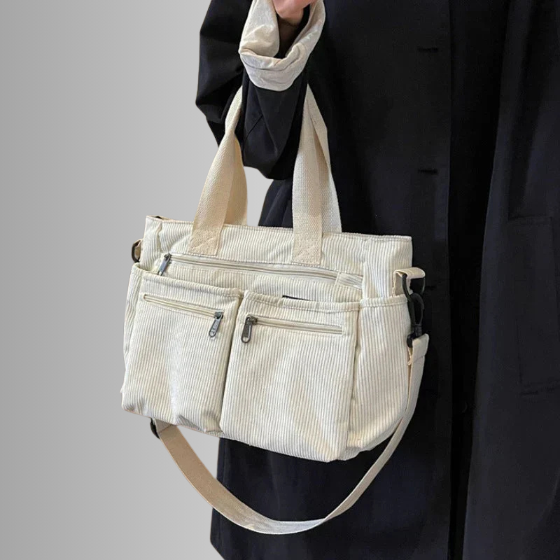 Axelväska dam manchester tote bag med laptopfack och justerbar axelrem