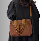 Axelväska dam manchester tote bag med laptopfack och justerbar axelrem