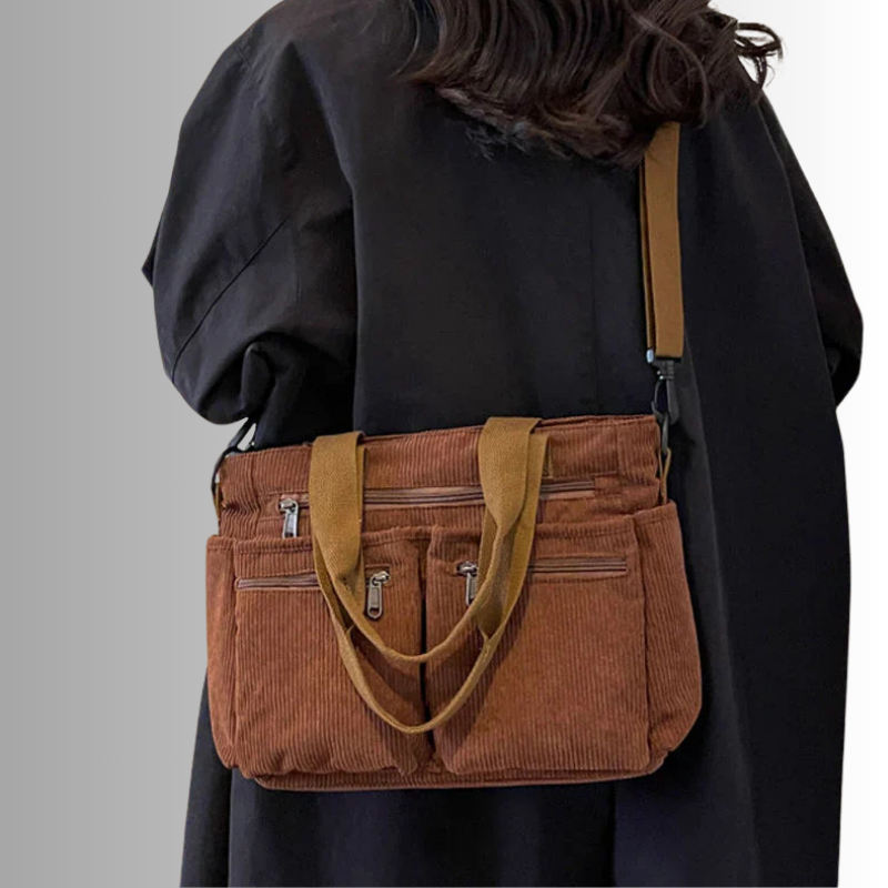 Axelväska dam manchester tote bag med laptopfack och justerbar axelrem