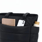 Axelväska dam vadderad med laptopfack, mjuk ultralätt design