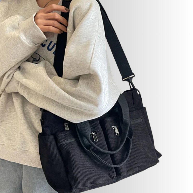 Axelväska dam manchester tote bag med laptopfack och justerbar axelrem