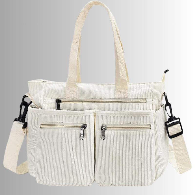 Axelväska dam manchester tote bag med laptopfack och justerbar axelrem
