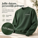 Matchande tröja för par med datum i romerska siffror, broderad detalj