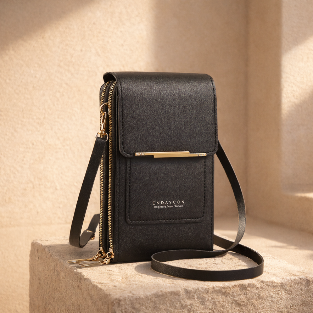 Crossbody väska dam med antistöld och dolda fack, kompakt design