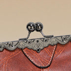 Handväska dam vintage präglad crossbody med justerbar axelrem
