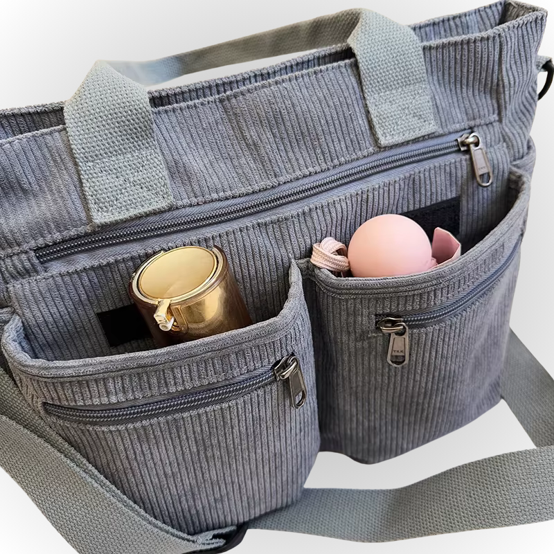 Axelväska dam manchester tote bag med laptopfack och justerbar axelrem