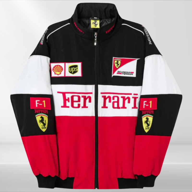 Vintage racingjacka unisex med retro Formel 1 design och bred passform