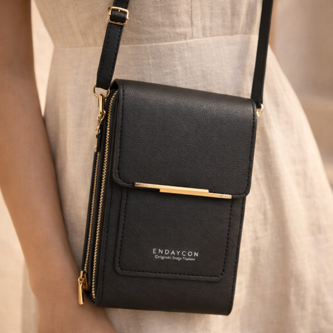 Crossbody väska dam med antistöld och dolda fack, kompakt design