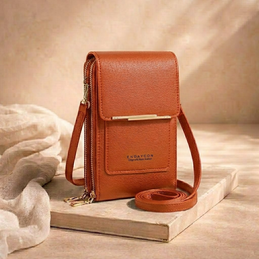 Crossbody väska dam med antistöld och dolda fack, kompakt design
