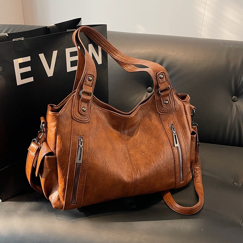 Tote bag dam med retrodesign och dubbla axelremmar