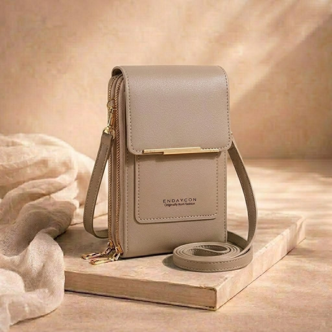 Crossbody väska dam med antistöld och dolda fack, kompakt design