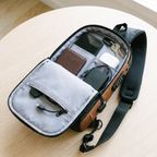 Crossbody väska dam stöldskyddad med kombinationslås och dolda dragkedjor