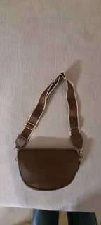 Crossbody väska dam vintage liten sadelväska med bred axelrem