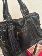 Crossbody väska dam med stor kapacitet, vintage tote och dragkedja med axelrem