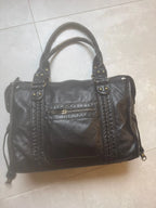 Crossbody väska dam med stor kapacitet, vintage tote och dragkedja med axelrem