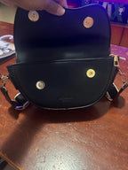 Crossbody väska dam vintage liten sadelväska med bred axelrem