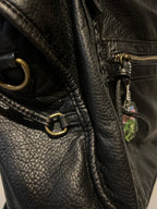 Crossbody väska dam med stor kapacitet, vintage tote och dragkedja med axelrem
