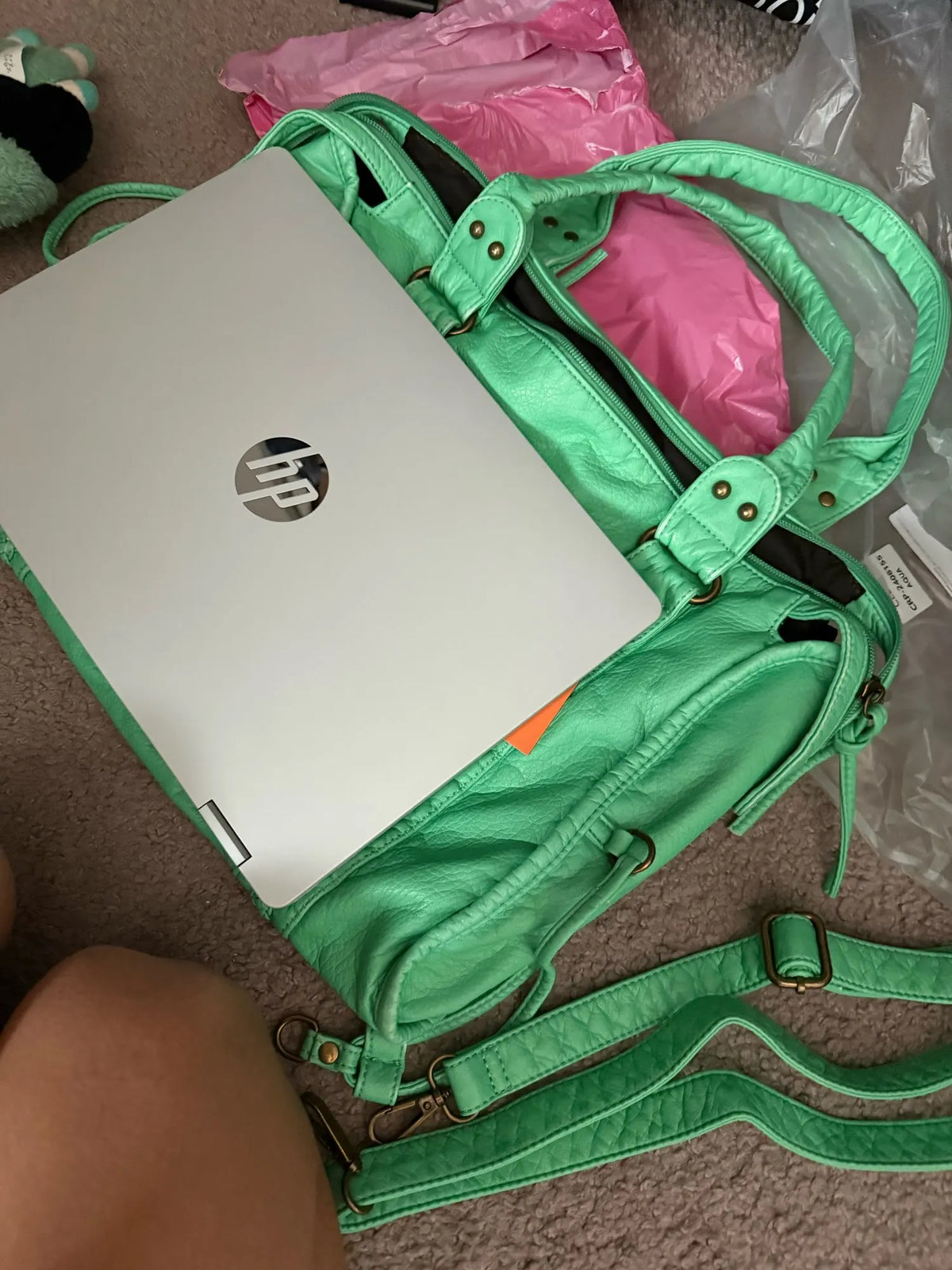 Crossbody väska dam med stor kapacitet, vintage tote och dragkedja med axelrem