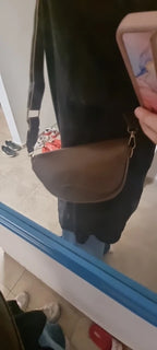 Crossbody väska dam vintage liten sadelväska med bred axelrem