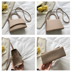 Handväska dam crossbody med överhandtag och lång axelrem
