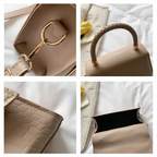 Handväska dam crossbody med överhandtag och lång axelrem