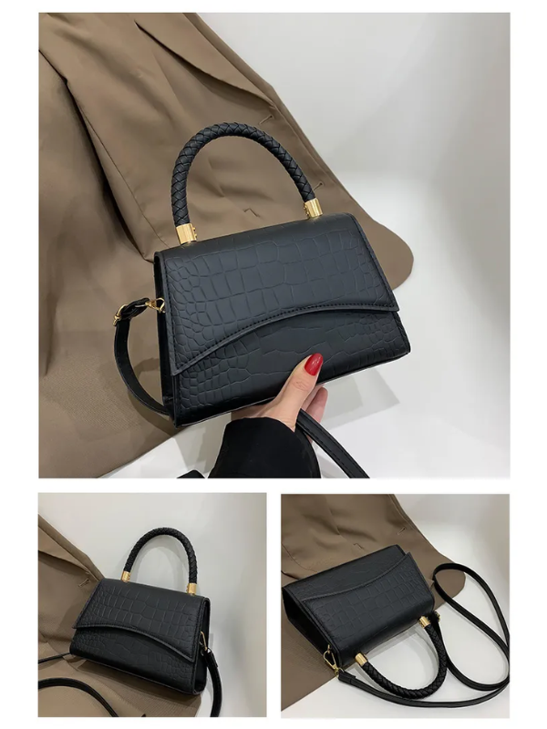 Handväska dam crossbody med överhandtag och lång axelrem