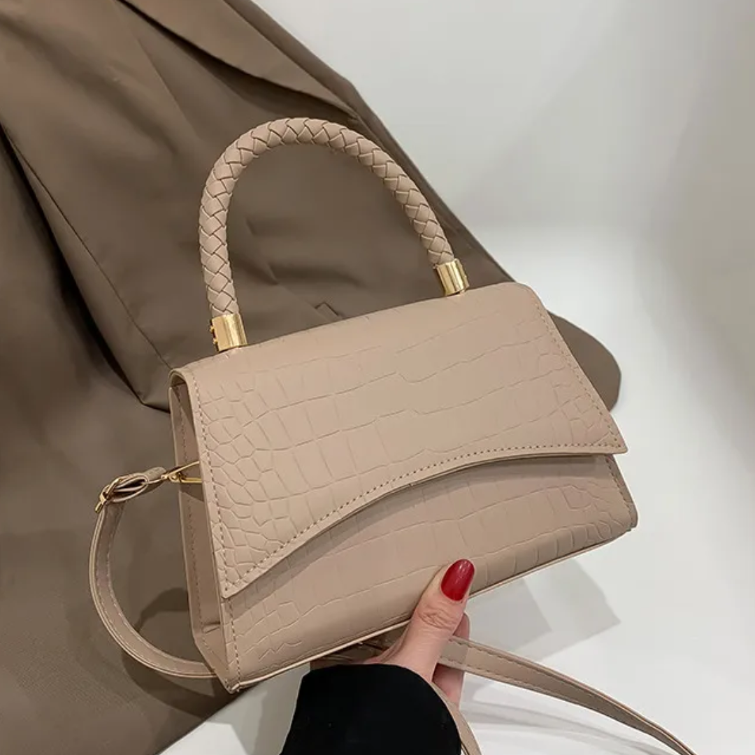 Handväska dam crossbody med överhandtag och lång axelrem
