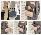 Handväska dam crossbody med överhandtag och lång axelrem