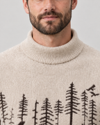 Jultröja herr med renmönster, jacquard och mockneck i mjuk stickning