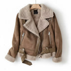 Vinterjacka dam pilotjacka shearlingfoder oversized krage