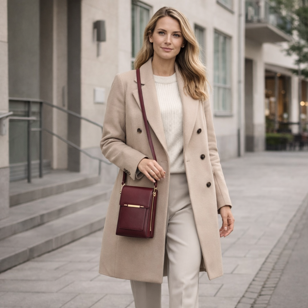 Lyxig Stilren Axelväska med Pekskärm för Dam