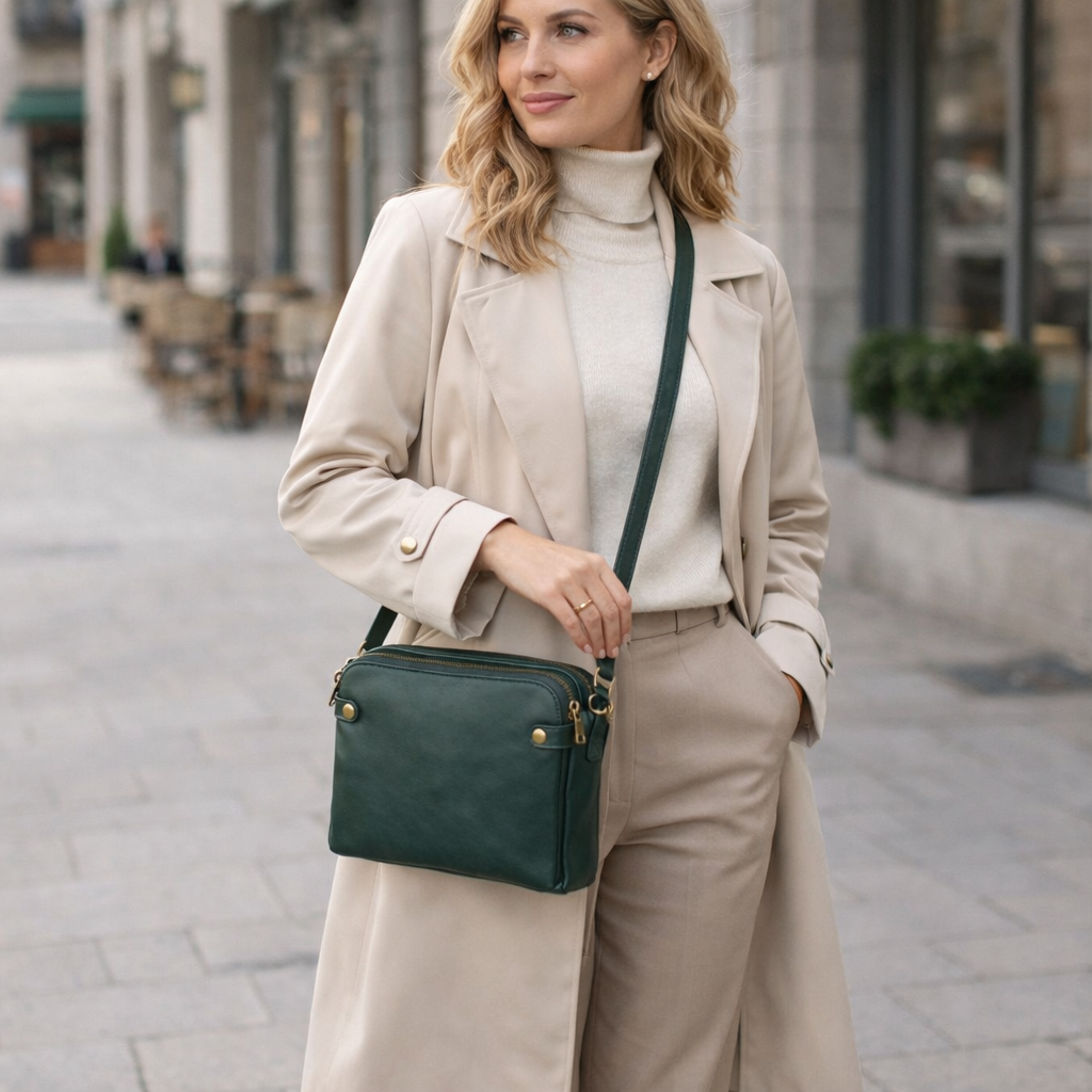 Ysabel - Elegant Läder Crossbodyväska med Justerbar Rem