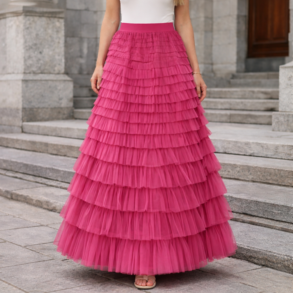 Isabelle - Volang Tyll Maxikjol Elegant Lagerdesign