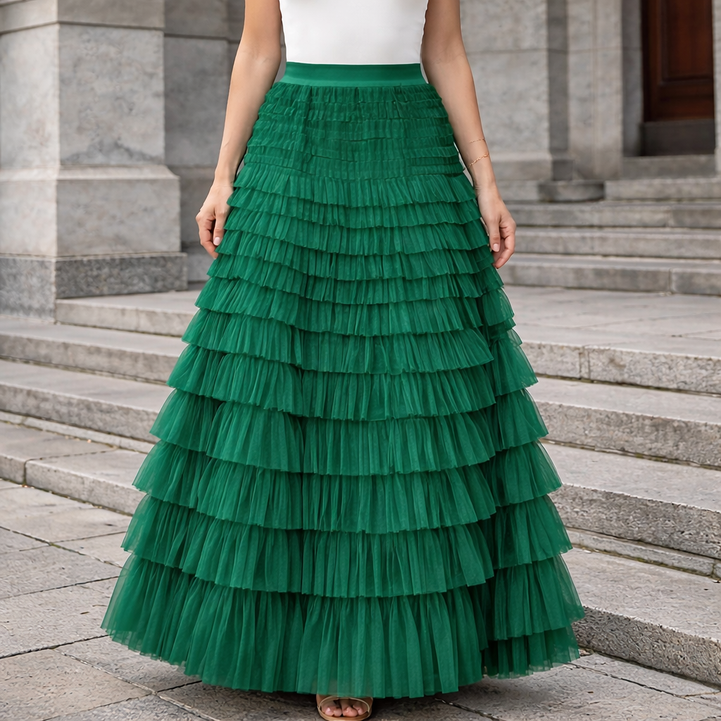 Isabelle - Volang Tyll Maxikjol Elegant Lagerdesign