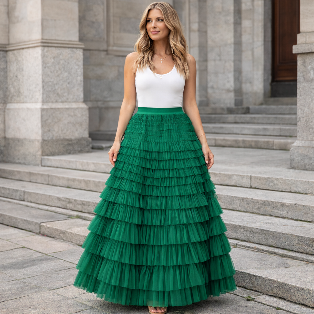 Isabelle - Volang Tyll Maxikjol Elegant Lagerdesign