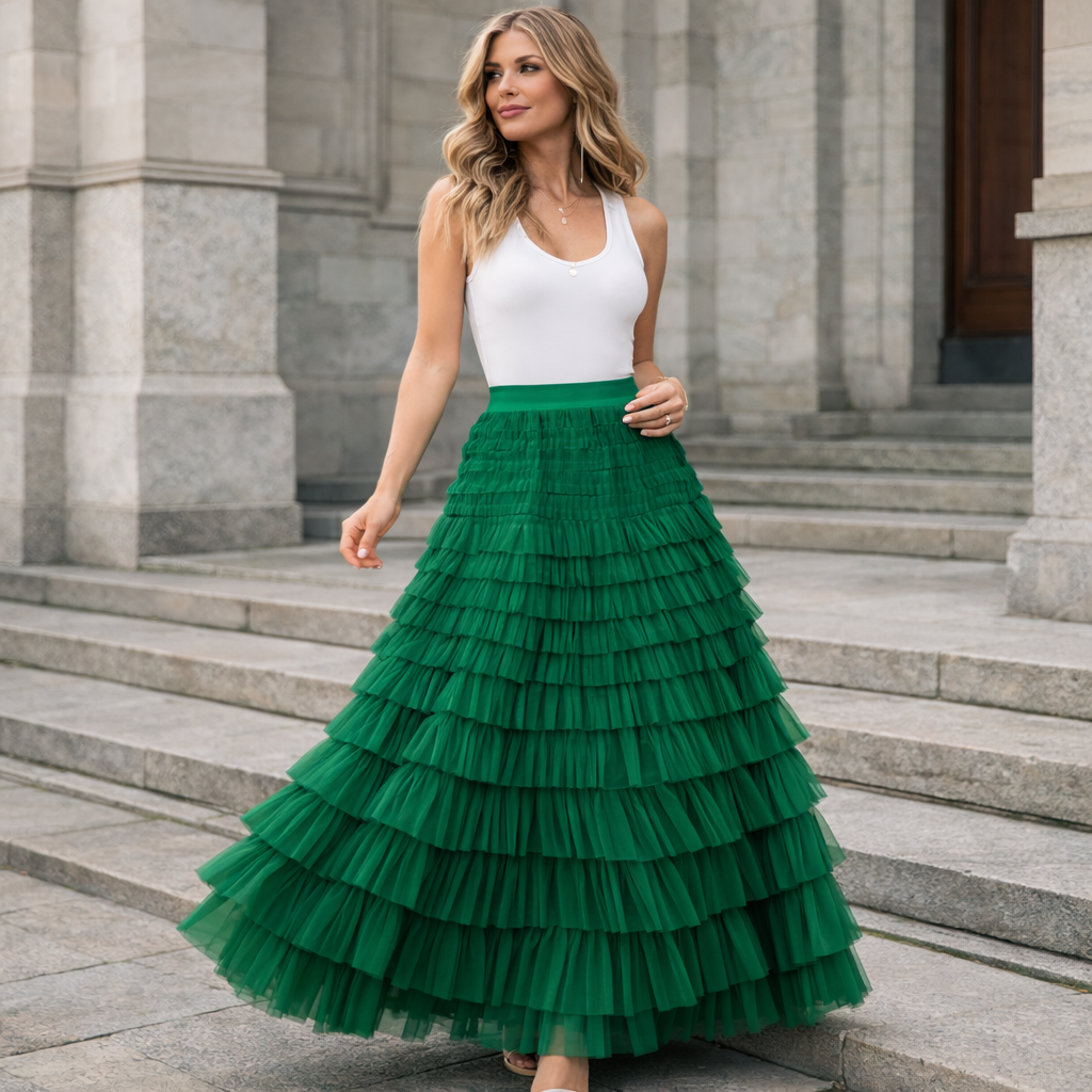 Isabelle - Volang Tyll Maxikjol Elegant Lagerdesign