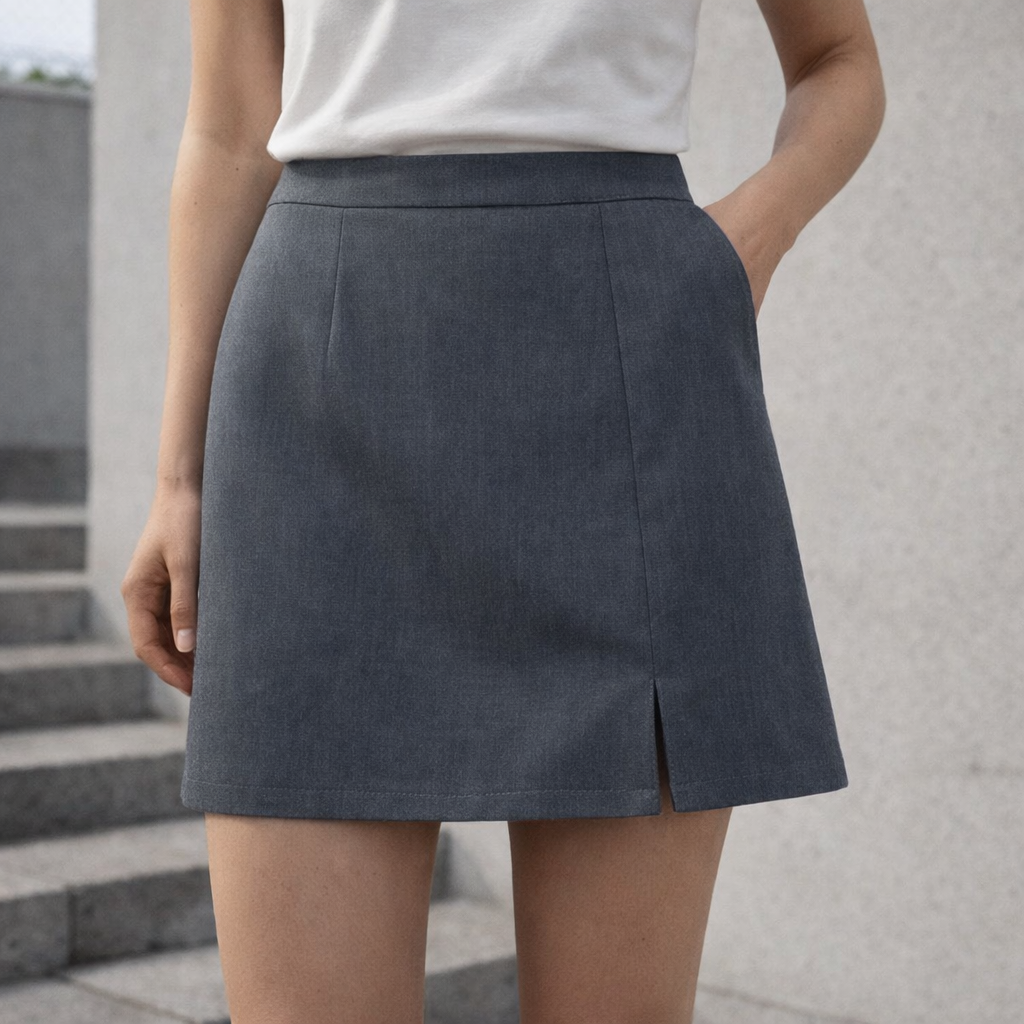 Elizabeth - Minirok Dam – Elegant Skräddad Kjol med Subtil Slits