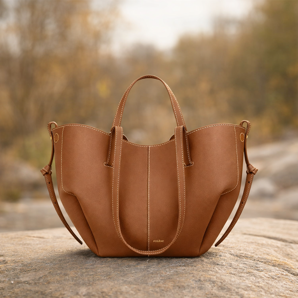 Isabella – Vintage läderhandväska i äkta skinn