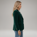 Sammetskavaj dam med slimfit passform och tailleurkrage