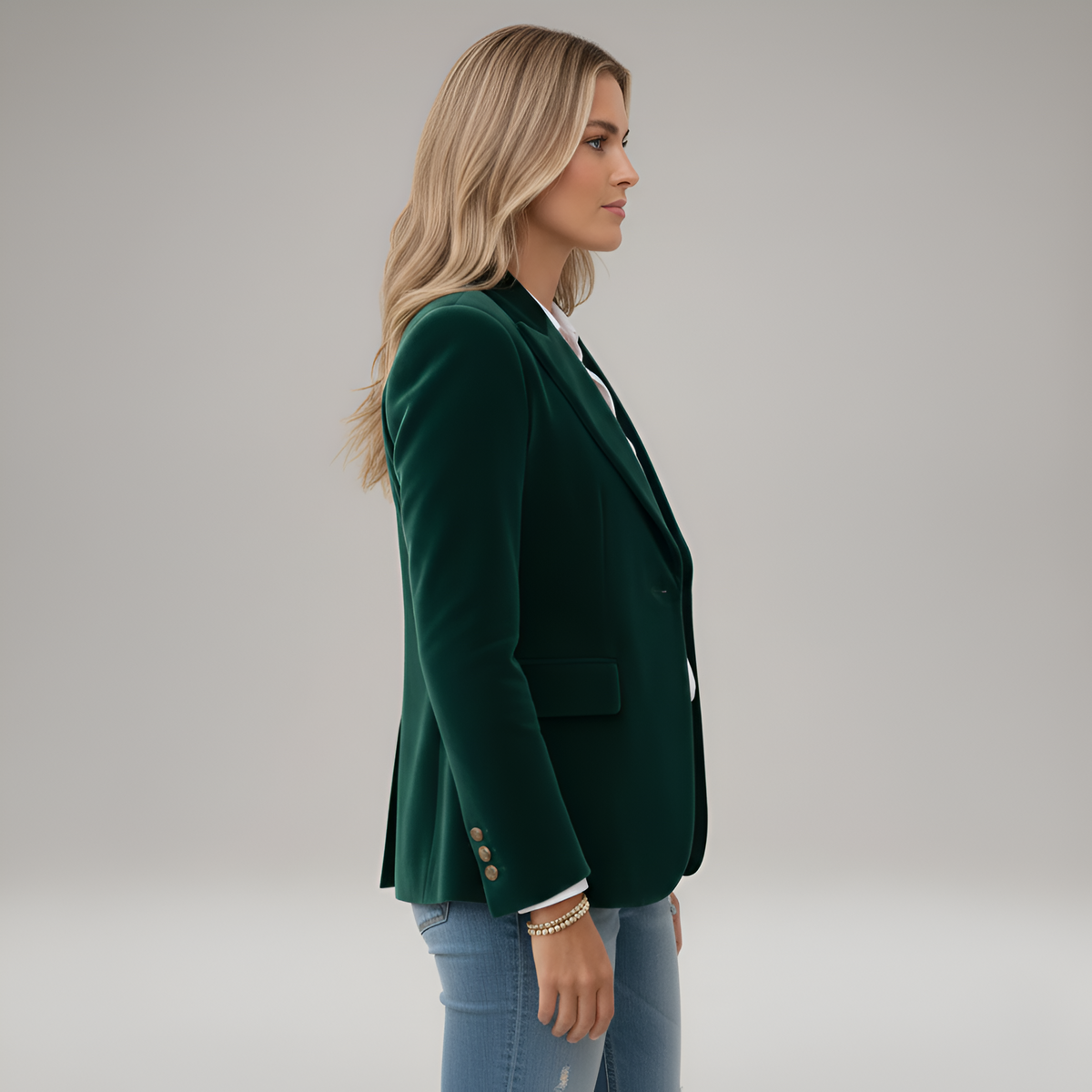 Sammetskavaj dam med slimfit passform och tailleurkrage