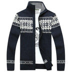 Jultröja herr stickad med Fair Isle-mönster och hög hals