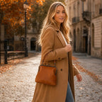 Crossbody väska dam vintage med handtag och kiss lock-lås