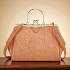 Handväska dam vintage präglad crossbody med justerbar axelrem
