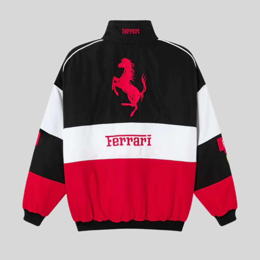 Vintage racingjacka unisex med retro Formel 1 design och bred passform