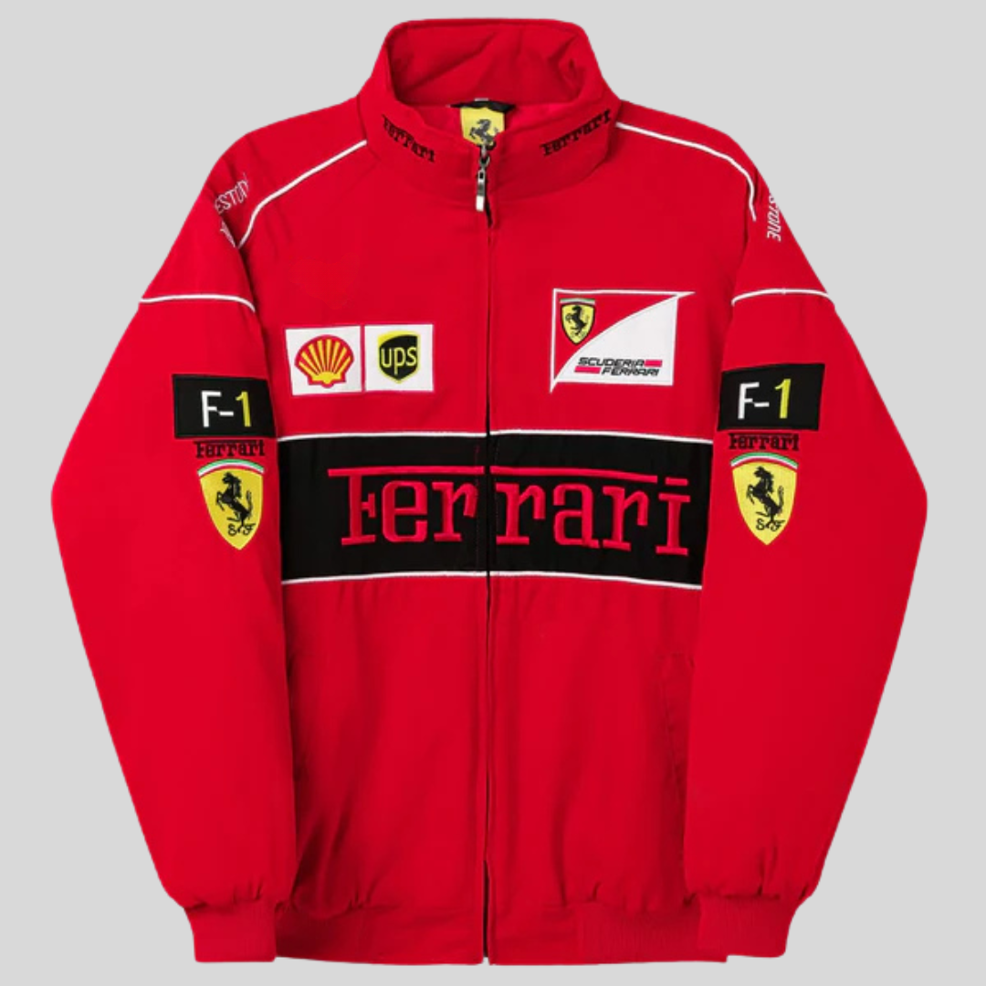 Vintage racingjacka unisex med retro Formel 1 design och bred passform