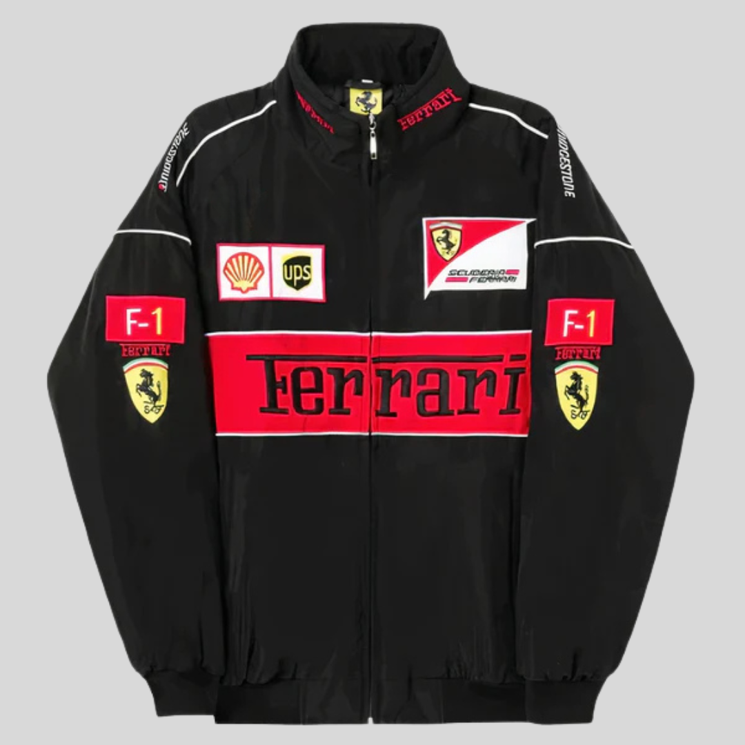 Vintage racingjacka unisex med retro Formel 1 design och bred passform