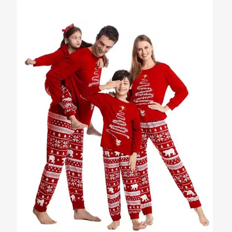 Julpyjamas familjeset matchande dam herr barn bebis