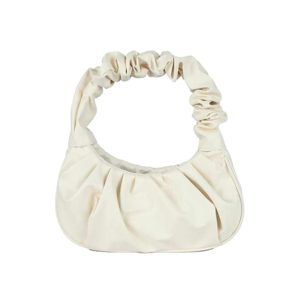 Axelväska dam plisserad hobo med mjuk dumplingdesign i svart