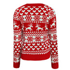 Jultröja dam med snöflingemönster i stickad jacquard med långa ärmar