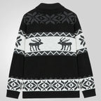 Jultröja herr stickad jacquard med julmönster och långa ärmar
